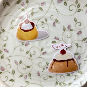 Dessert Flan Cake Pudding Sticker