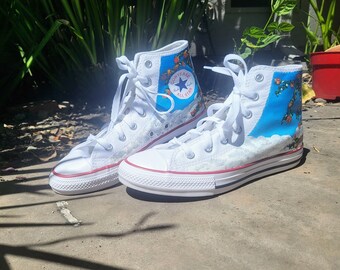 white converse painted