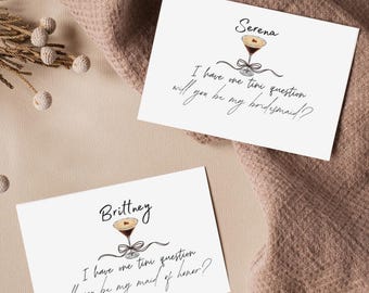 Espresso Martini Bridesmaid Proposal Card, Bridal Party Gift