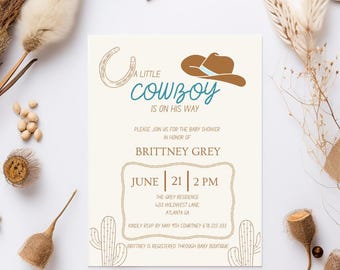 Cowboy Baby Shower Invitation Template