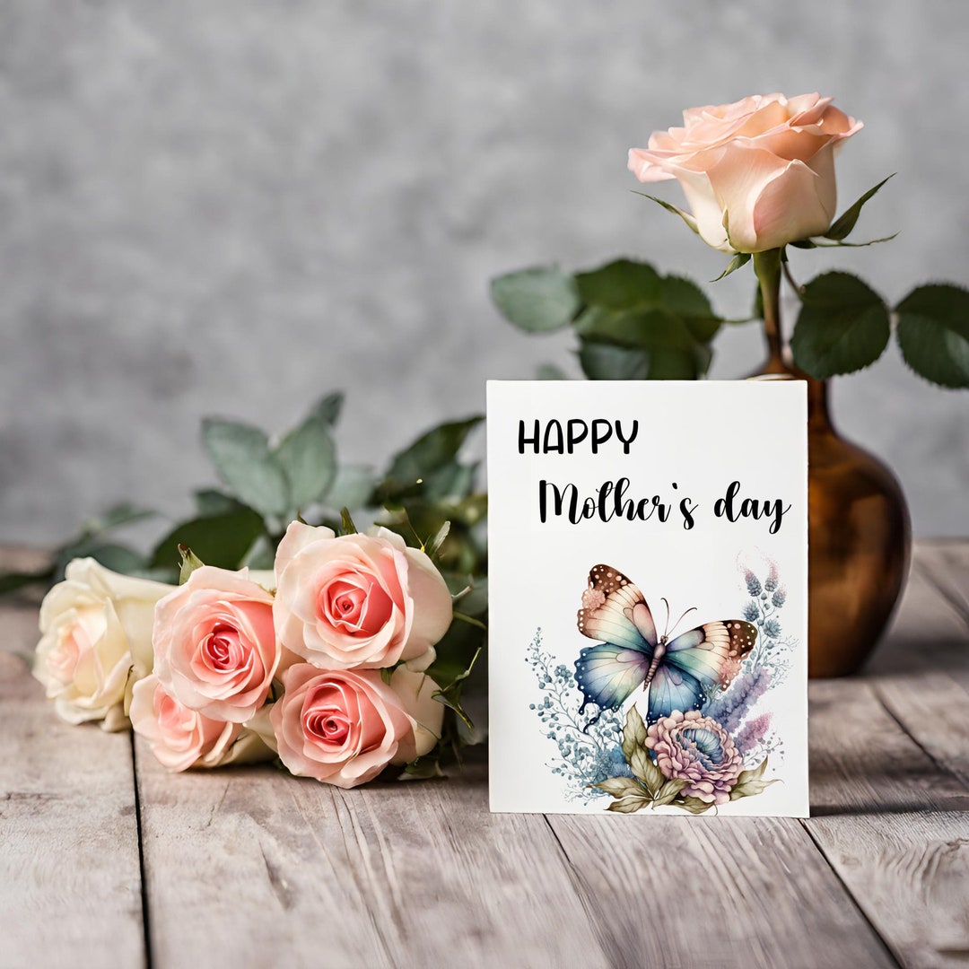 Printable Butterfly Mothers Day Card, Gift for Mom, Mothers Day Gift - Etsy