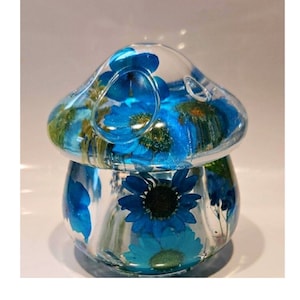 Mushroom jar, mushroom décor, dried flowers décor, resin mushroom, Stash Jar, assorted styles