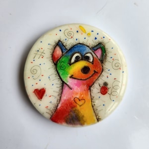 Remi Ratatouille  art, Handmade painted Rock. Animal hand-painted