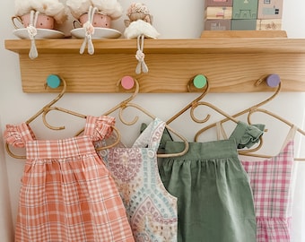 Multi Colour Peg Pine Shelf. Nursery. Kids Room. Games Room