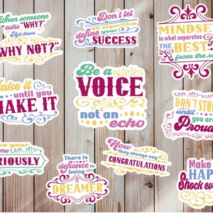 Positive Affirmation Stickers | Motivational Quote Stickers | Waterproof | Water Bottle, Laptop, Journal Stickers