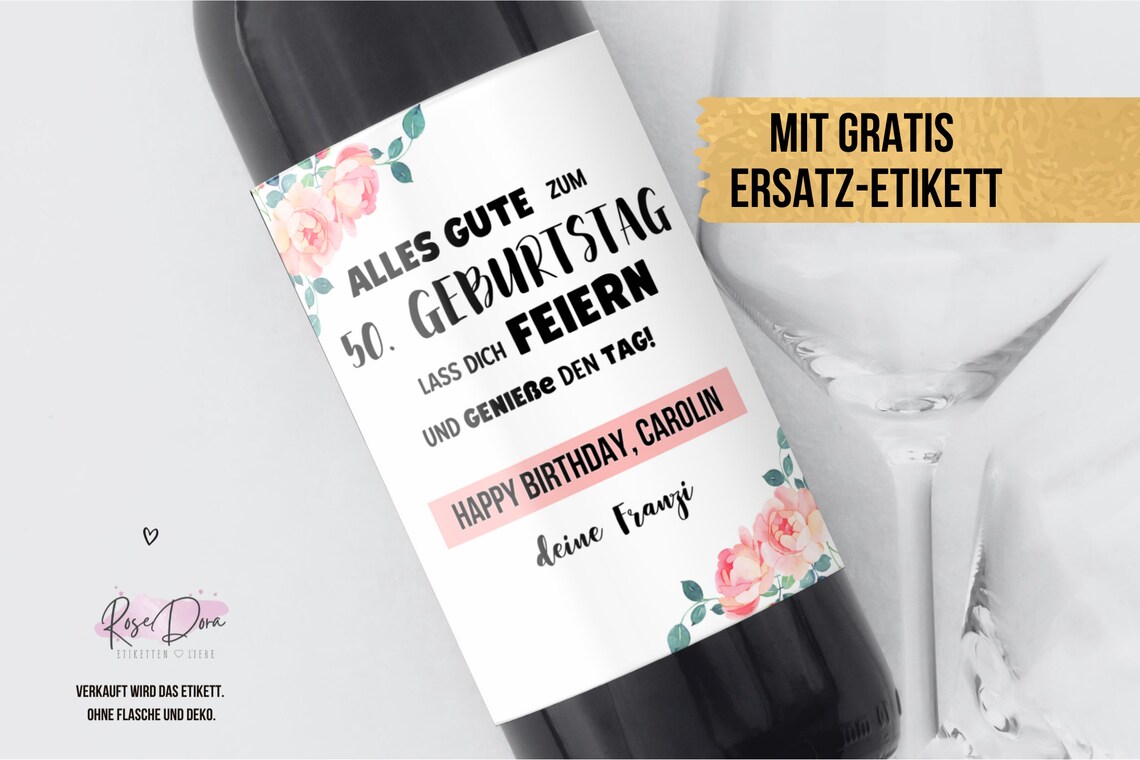 Etiketten Flasche Geburtstag Wein Etikett Familie Freunde Etsy