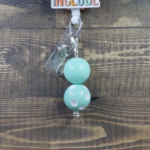 Bubblegum Bead Badge Reel Charm | Zipper Charm | Planner Charm | Badge Buddy Charm | Cute Badge Holder Charm | Stitch Marker | Lanyard Charm