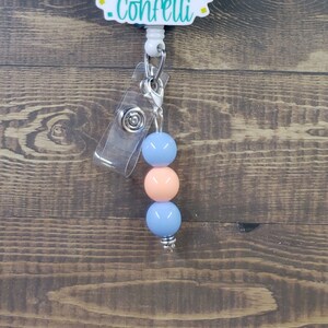 Bubblegum Bead Badge Reel Charm | Zipper Charm | Planner Charm | Badge Buddy Charm | Cute Badge Holder Charm | Stitch Marker | Lanyard Charm