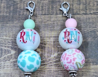 RN Badge Reel Charm | Registered Nurse Hospital Zipper Tumbler Charm Badge Buddy Lanyard Charm | Bracelet Shoe Phone Stitch Marker Charm