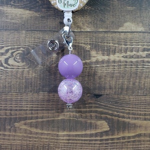 Bubblegum Bead Badge Reel Charm | Zipper Charm | Planner Charm | Badge Buddy Charm | Cute Badge Holder Charm | Stitch Marker | Lanyard Charm