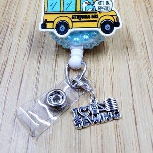 Sewing Badge Reel Charm | Craft Zipper Charm | Sew Planner Charm | Badge Buddy Charm | Badge Charm | Stitch Marker | Lanyard Charm