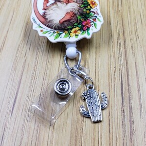 Cactus Badge Reel Charm | Plant Zipper Charm | Planner Charm | Badge Buddy Charm | Cute Badge Holder Charm | Stitch Marker | Lanyard Charm