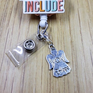 Angel Badge Reel Charm | Hope Zipper Charm | Planner Charm | Badge Buddy Charm | Cute Badge Holder Charm | Stitch Marker | Lanyard Charm