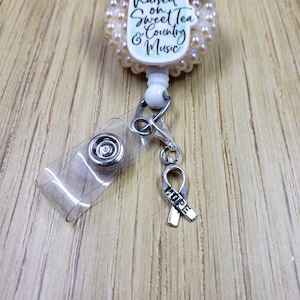 Hope Ribbon Badge Reel Charm | Zipper Charm | Planner Charm | Badge Buddy Charm | Cute Badge Holder Charm | Stitch Marker | Lanyard Charm
