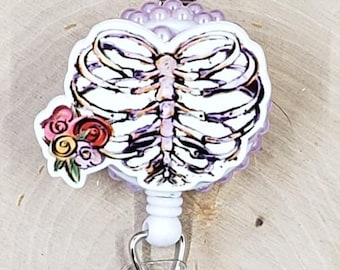 Lungs Badge Reel | Respiratory Therapist Retractable Badge Reel | Pulmonologist Badge Reel | RT RRT ID Holder | Pulmonary Lung Badge Reel