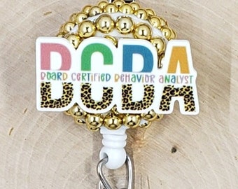 BCBA Badge Reel | Behavior Analyst Retractable Badge Reel | ABA ID Holder | Behavior Therapist Badge Reel | Neurodiversity Autism Badge Reel