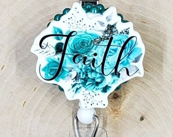 Faith Badge Reel | Christian Retractable Badge Reel | Religious ID Holder | Religion Badge Reel | Pastor Minister Church Wife Badge Reel