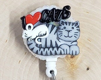 Cat Badge Reel | Veterinarian Badge Reel | Kitten ID Holder | Nurse Gift | Teacher Gift | Vet Tech Badge Reel | Retractable Badge Reel