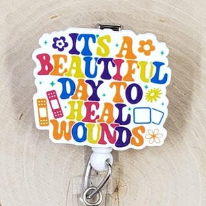 Wound Care Badge Reel | Wound Nurse Retractable Badge Reel | Healing ID Holder | ER Department Bandage Wounds Name Clip | Triage Nurse Clip