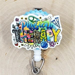 Physical Therapy Badge Reel | PT Badge Holder | Hospital Badge Holder | Rehab Badge Reel | Physical Therapist Retractable Badge Reel
