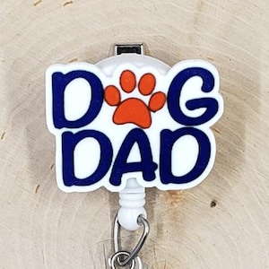 Dog Dad Badge Reel | Veterinarian Badge Reel | Dog Badge Holder | Nurse Gift | Vet Tech Gift | Pawprint Badge Reel | Retractable Badge Reel