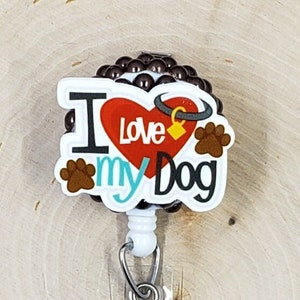 Dog Badge Reel | Veterinarian Badge Reel | Dog Mom Badge Holder | Nurse Gift | Vet Tech Gift | Nurse Badge Reel | Retractable Badge Reel