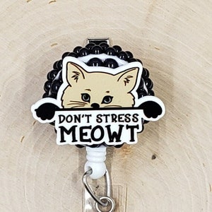 Cat Badge Reel | Veterinarian Badge Reel | Stress Badge Holder | Nurse Gift | Vet Tech Gift | Humor Badge Reel | Funny Vet Tech Badge Reel