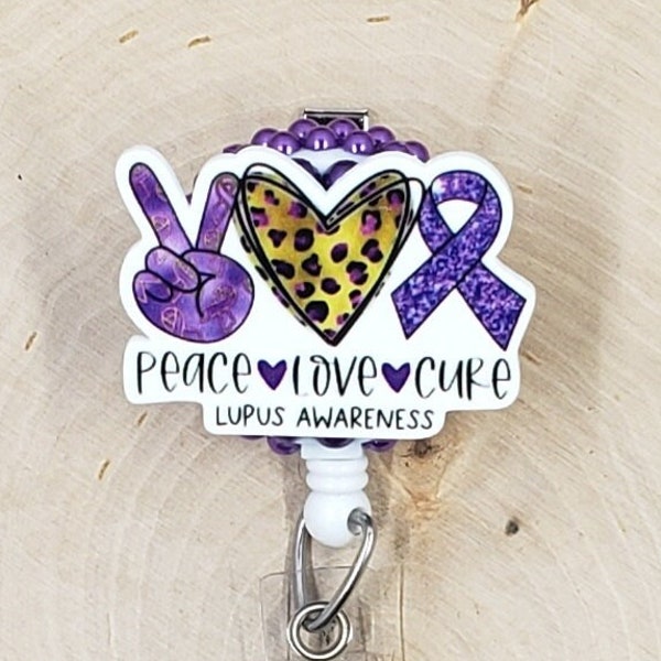 Lupus Awareness Badge Reel | Awareness Badge Reel | Healthcare Badge Holder | Nurse Gift | Lupus Badge Reel | Retractable Badge Reel