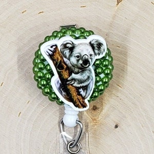 Koala Badge Reel | Veterinarian Badge Reel | Animal Badge Holder | Nurse Gift | Vet Tech Gift | Bear Badge Reel | Retractable Badge Reel
