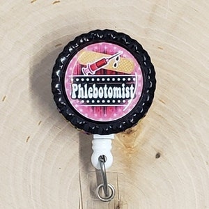 Phlebotomist Badge Reel | Phlebotomy Badge Reel | Blood Donation Badge Holder | Nurse Gift | Blood Badge Reel | Retractable Badge Reel