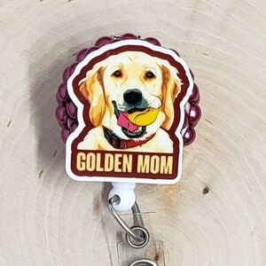 Golden Retriever Badge Reel | Veterinarian Badge Reel | Dog Badge Holder | Nurse Gift | Dog Mom Badge Reel | Vet Tech Retractable Badge Reel