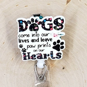 Dog Pawprints Badge Reel | Veterinarian Badge Reel | Dog Badge Holder | Nurse Gift | Vet Tech Gift | Dog Badge Reel | Retractable Badge Reel