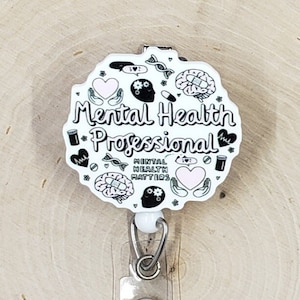 Mental Health Professional Badge Reel | Medical Badge Reel |Healthcare Badge Holder | Therapist Badge Reel | Therapy Retractable Badge Reel