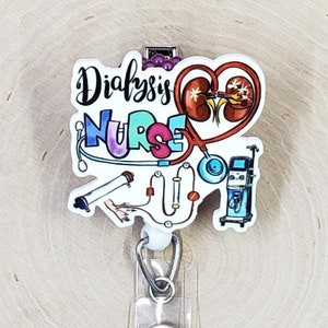 Dialysis Nurse Badge Reel | Nephrology Badge Holder | Healthcare Badge Holder | Nurse Gift | Nephrologist | Kidney Retractable Badge Reel