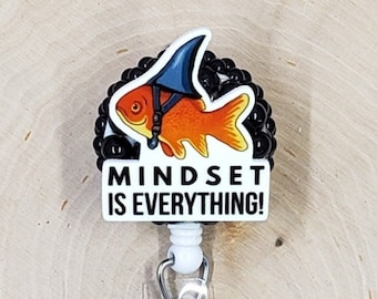Mindset is Everything Badge Reel | Mental Health Badge Reel | Badge Holder | Nurse Gift | Teacher Gift | Badge Reel | Retractable Badge Reel
