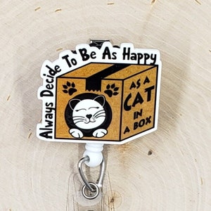 Cat Badge Reel | Veterinarian Badge Reel | Funny Badge Holder | Nurse Gift | Kitten Badge Reel | Vet Tech Retractable Badge Reel | Cat Box