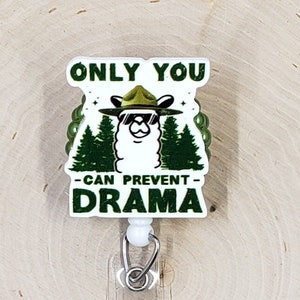 Drama Badge Reel | Sarcastic Badge Reel | Animal Badge Holder | Nurse Gift | Teacher Gift | Llama Badge Reel | Humor Retractable Badge Reel