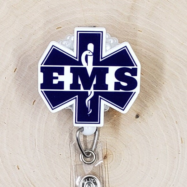 EMS Badge Reel | Ambulance Badge Reel | Nurse Badge Reel | Healthcare Badge Holder | Nurse Gift | EMT Badge Reel | Retractable Badge Reel