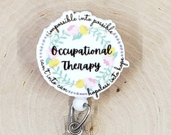 Occupational Therapy Badge Reel | OT Badge Holder | Hospital Badge Holder | Nurse Gift | Rehab Badge Reel | Therapist Retractable Badge Reel
