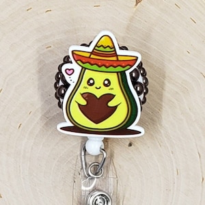 Avocado Badge Reel | Taco Tuesday Badge Reel | Food Truck Badge Holder | Teacher Gift | Fiesta Badge Reel | Chef Cook Retractable Badge Reel