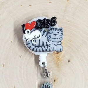 Cat Badge Reel | Veterinarian Badge Reel | Kitten Badge Holder | Nurse Gift | Teacher Gift | Vet Tech Badge Reel | Retractable Badge Reel