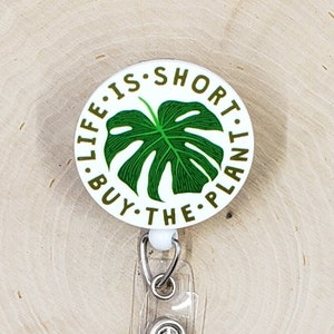 Plant Badge Reel | Nature Badge Reel | Greenhouse Badge Holder | Nurse Gift | Garden Badge Reel | Gardening Retractable Badge Reel | YOLO