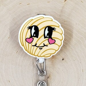 Pan Dulce Badge Reel | Concha Badge Reel | Food Badge Holder | Teacher Gift | Bakery Badge Reel | Baker Chef Cook Retractable Badge Reel