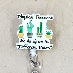 Physical Therapist Badge Reel | PT Badge Holder | Hospital Badge Holder | Nurse Gift | Rehab Badge Reel | Therapy Retractable Badge Reel