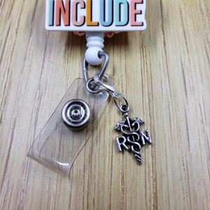 RN Badge Reel Charm | Zipper Charm | Planner Charm | Nurse Badge Buddy Charm | Cute Badge Holder Charm | Stitch Marker | Lanyard Charm