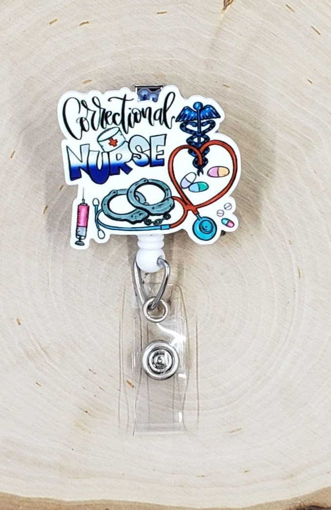 Correctional Nurse Badge Reel | Corrections Nurse Badge Reel | Jail Badge Holder | Nurse Gift | Nurse Badge Reel | Retractable Badge Reel