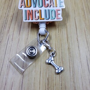 Dog Bone Badge Reel Charm | Zipper Charm | Planner Charm | Dog Badge Buddy Charm | Cute Badge Holder Charm | Stitch Marker | Lanyard Charm