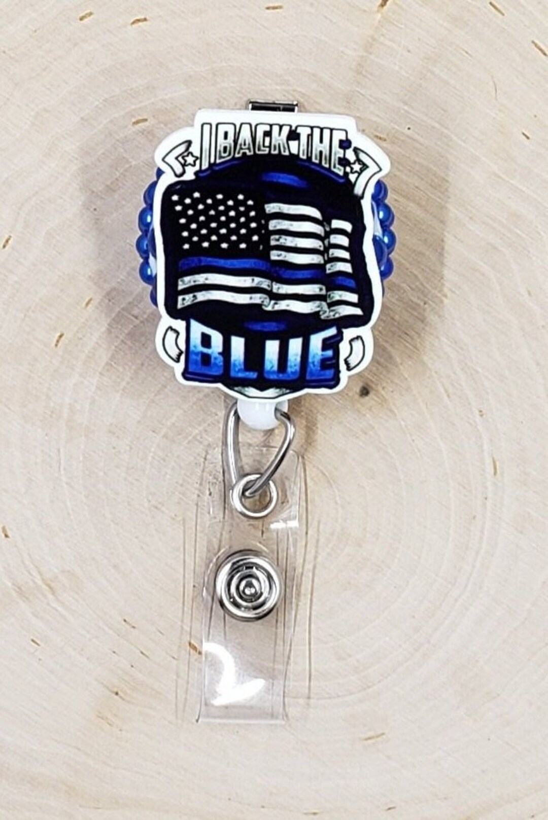 Back the Blue Badge Reel Police Badge Reel Law Enforcement Badge Holder