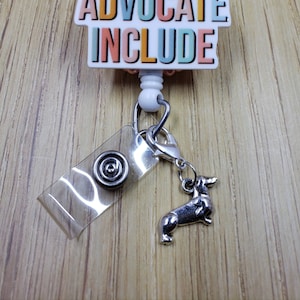 Dachshund Badge Reel Charm | Zipper Charm | Planner Charm | Dog Badge Buddy Charm | Cute Badge Holder Charm | Stitch Marker | Lanyard Charm