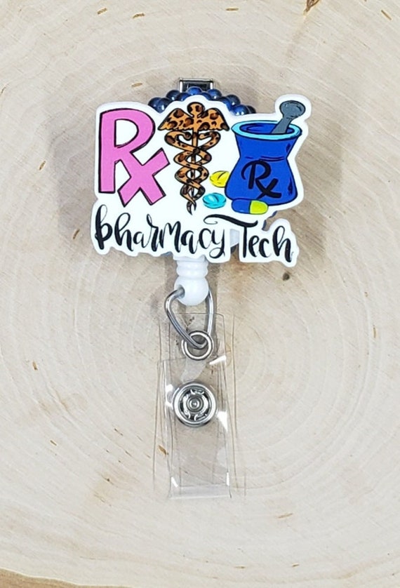 Pharmacy Tech Badge Reel | Rx Badge Reel | Pharmacy Technician | Healthcare  Badge Holder | Nurse Gift | Medicine Retractable Badge Reel